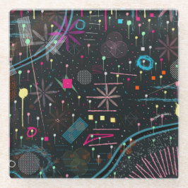 Maximalistische Abstracte Expressie Glazen Onderzetter