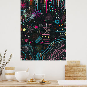 Maximalistische Abstracte Expressie Poster