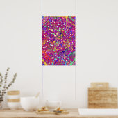 Maximalistische abstracte in vette kleur poster (Keuken)