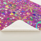 Maximalistische abstracte in vette kleur sherpa deken (3/4)