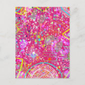 Maximalistische abstracte kunst: de snoepwinkel briefkaart (Voorkant)