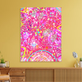 Maximalistische abstracte kunst: de snoepwinkel canvas afdruk