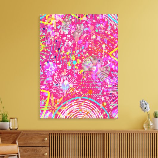 Maximalistische abstracte kunst: de snoepwinkel canvas afdruk (Insitu (Woonkamer))