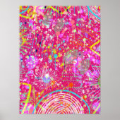 Maximalistische abstracte kunst: de snoepwinkel poster (Voorkant)