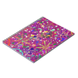 Maximalistische abstracte kunst in felle kleuren notitieboek