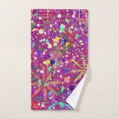 Maximalistische abstracte kunst in vette kleur bad handdoek (Handdoek)