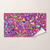 Maximalistische abstracte kunst in vette kleur bad handdoek (Handdoek)