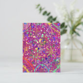 Maximalistische abstracte kunst in vette kleur briefkaart (Staand voorkant)
