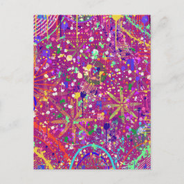 Maximalistische abstracte kunst in vette kleur briefkaart