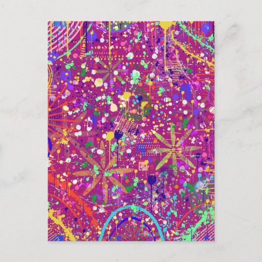 Maximalistische abstracte kunst in vette kleur briefkaart (Voorkant)