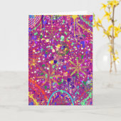 Maximalistische abstracte kunst in vette kleur kaart (Gele Bloem)