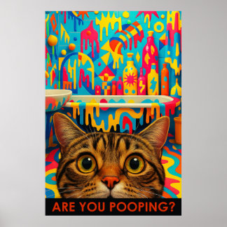 Maximalistische badkamer muurkunst, Amerikaanse Ko Poster