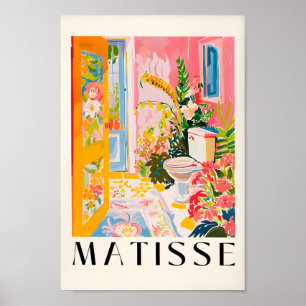 Maximalistische badkamer wandkunst, tropische wc k poster