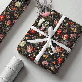 Maximalistische barokbloemen cadeaupapier