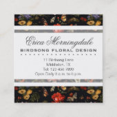 Maximalistische barokbloemen vierkante visitekaartje (Voorkant)