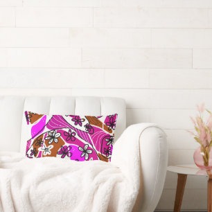 Maximalistische Bloemenneuro kunst - Fuchsia White Kussen
