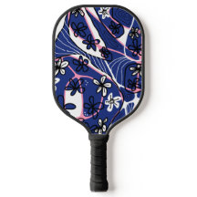 Maximalistische bloemige Neuro Art - Blauw Roze Wi