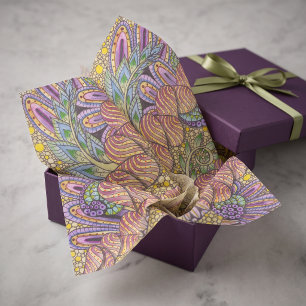 Maximalistische Boho Psychedelische Wervelpatroon Tissuepapier