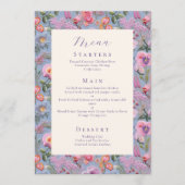 Maximalistische Botanische Borduurwerk Bruiloft Menu (Voorkant)
