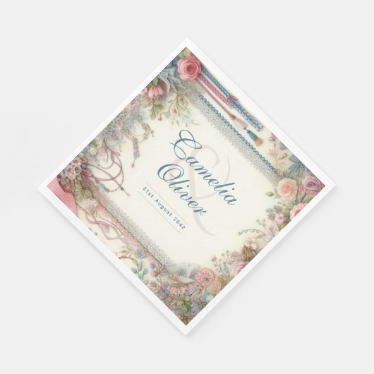 Maximalistische bruiloft  bloemdecoratie servet (Hoek)