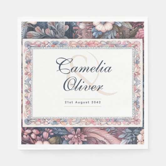 Maximalistische bruiloft bloemdecoratie servet (Voorkant)