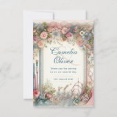 Maximalistische bruiloft  Bloemen Dank u Bedankkaart (Voorkant)