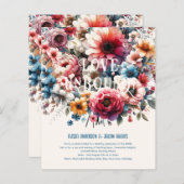 Maximalistische bruiloft uitnodigingen Bloemen the (Voorkant / Achterkant)