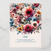 Maximalistische bruiloft uitnodigingen Bloemen the (Achterkant)