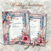 Maximalistische bruiloft uitnodigingen drukke deco