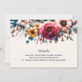 Maximalistische bruiloft uitnodigingen Floral Lace (Achterkant)