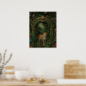 Maximalistische decor luipaardposter poster (Keuken)