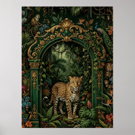 Maximalistische decor luipaardposter poster