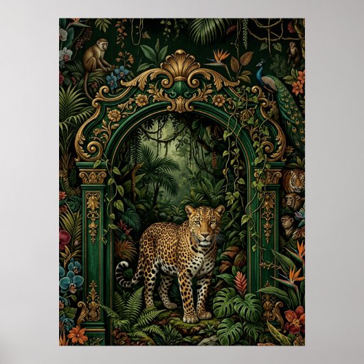 Maximalistische decor luipaardposter poster (Voorkant)