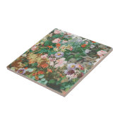 Maximalistische droom vintage donkere bloemmotieve tegeltje (Zijkant)