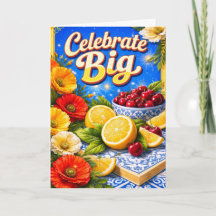 Maximalistische fruit- en bloemenzomer verjaardags