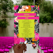 Maximalistische gemarmerde moderne bloemige bruilo