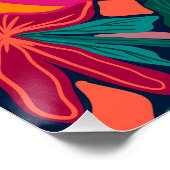 Maximalistische heldere kleurrijke bloemenpatroonw perfect poster (Hoek)