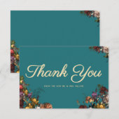 Maximalistische juweeltje met bruiloft bedankkaart (Voorkant / Achterkant)