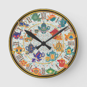 Maximalistische Keuken Decor Theetijd Cottage Maat Ronde Klok