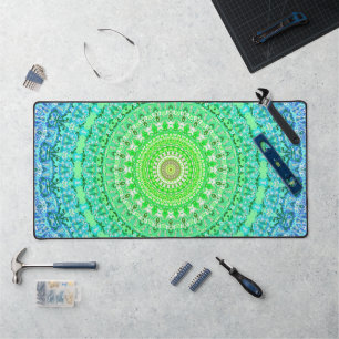 Maximalistische Kleurrijke Trippy Hippie Regenboog Bureaumat