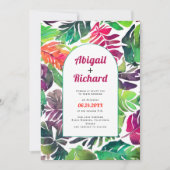 Maximalistische kleurrijke tropische bladeren boog kaart (Voorkant)