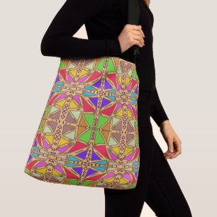 Maximalistische middeleeuwse zwaarden en schilden crossbody tas