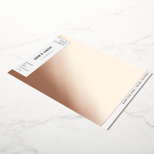 Maximalistische minimalistische weddenschap folie uitnodiging (Gedraaid)