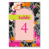 Maximalistische moderne gemarmerde bloemenbruiloft kaart (Voorkant)