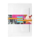 Maximalistische moderne gemarmerde bloemenbruiloft uitnodigingen wikkel (Voorkant Voorbeeld)