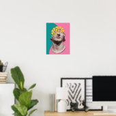Maximalistische moderne groovy-wandkunst poster (Thuiskantoor)