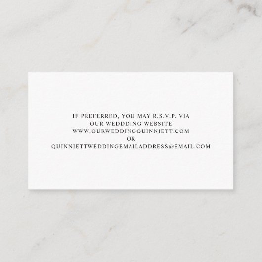 Maximalistische moderne marmeren bloemenbruiloft informatiekaartje (Achterkant)