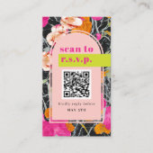 Maximalistische moderne marmeren bloemenbruiloft informatiekaartje (Voorkant)