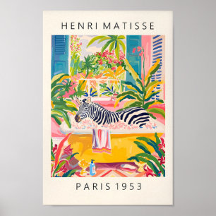 Maximalistische muurkunst, Zebra in bad Grappig Po Poster