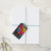 Maximalistische Print Eclectisch Abstract Kleurrij Cadeaulabel (Met Touw)